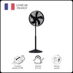 Mellerware - ventilateur table brizy stand! 50w rotatif silencieux 3 vitesses 5 pales m?talliques inox ...