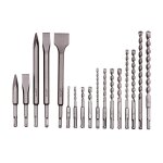 Metabo set de forets / burins sds - plus  sp , 17 pices, dans un coffret en aluminium - 628414000