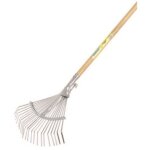 Balai fixe en mtal avec manche en bois - marque - modle - 15 dents arrondies - rglable de 17 cm  ...