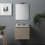 Les meubles de salle de bain 60 cm a tiroirs modele berlin elm leone basin d'eclairage a led