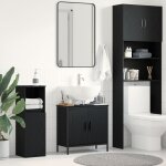 Meuble sous lavabo vidaxl noir chne 60x30x60 cm bois d'ingnierie