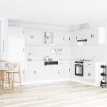 Meuble sous lavabo vidaxl  porto  avec lavabo en haute brillance blanche 80x46x84, 5 cm en bois d'ingnierie ...
