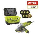 Meuleuse d'angle ryobi - 1010w - 125mm - 1 coffret de rangement - rag1010 - 125ta6