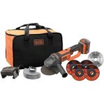 Meuleuse sans fil - black & decker - bcg720m1a5 - qw - 18 v + 5 disques + 1 batterie 4 ah