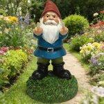 Mevronisshop - 1 pcs nains de jardin en r�sine, nain de jardin doigt d'honneur, ornements pelouse de ...