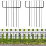 Mevronisshop - lot de 10 cl�tures de jardin en m�tal d�coratives - 330 cm (l) x 41 cm (h) - cl�ture de ...