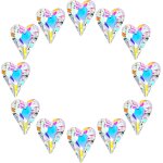 Mevronisshop - lot de 12 attrape - soleil en cristal ab avec revtement en forme de coeur, prismes arc ...