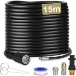 Mevronisshop - 15m tuyau d�boucheur canalisation pour nettoyeur haute pression k�rcher k1 k2 k3 k4 k5 ...