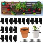 Mevronisshop - 18 pi�ces accroche plante mural cach�, crochet pots de fleur cintres � clips, crochets ...