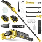 Mevronisshop - 2 - en - 1 8 pouces elagueuse sur perche, mini tron�onneuse brushless avec 2 x 4, 0 ah ...