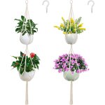 Mevronisshop - 2 - layer macrame plant hangar set de 2 pi�ces double plante hangar avec gland pendaison ...