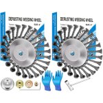 Mevronisshop - 2 pi�ces d�broussailleuse � fil m�tallique, brosse de d�sherbage professionnelle pour ...