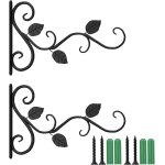 Mevronisshop - 2 pi�ces supports muraux de jardin en fer forg�, crochet de plante de supports de panier ...