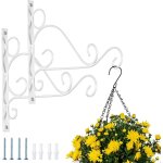 Mevronisshop - 2 pi�ces support panier suspendu, blancs support plante m�tal cintres lanternes a montage ...