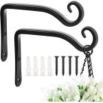Mevronisshop - lot de 2 supports muraux en fer pour plantes suspendues - 15, 2 cm - crochets muraux en ...