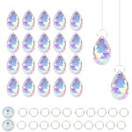 Mevronisshop - lot de 20 attrape - soleil en cristal, 38 mm, a suspendre, avec 20 anneaux en mtal, prisme ...