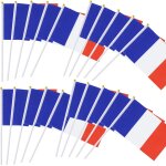 Mevronisshop - lot de 20 petit drapeau france avec baton mini drapeau fran�ais tricolore tenus a manivelle ...