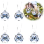 Mevronisshop - 20mm prisme de boule de cristal clair - 5pcs suspension suncatcher a facettes pour lustre ...