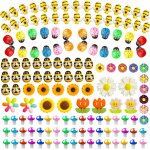 Mevronisshop - 225 pcs abeille en r�sine coccinelle en bois fleur de marguerite champignon d�cor, bourdon ...