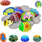 Mevronisshop - 25 pi�ces galets a peindre, galets peinture diy naturelles, pierres plates a peindre, ...