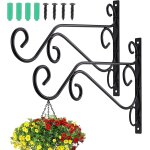 Mevronisshop - 2pcs support crochet plante suspendues, en fer forg�, suspensions murales plante robustes ...