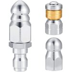 Mevronisshop - lot de 3 buses d'�gout avec bouton rotatif en acier inoxydable pour tuyau de nettoyeur ...