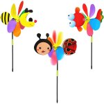 Mevronisshop - 3 pi�ces moulin a vent moulin a vent animaux d�coratif multicolore spinner a vent 3d pour ...