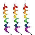 Mevronisshop - 3 pi�ces twister en spirale, girouette pour l'ext�rieur, moulin � vent jardin en spirale ...