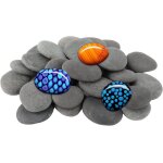 Mevronisshop - 30 galets a peindre, 3 - 5cm galets gris pour dessiner, rochers naturels lisses pour art ...