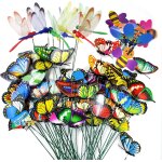 Mevronisshop - lot de 36 d�corations 3d amovibles en forme de papillon, libellule, abeille, jardinage, ...