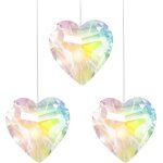 Mevronisshop - 3pcs attrape - soleil en cristal cristal en forme de coeur capteur de soleil pour dcoration ...