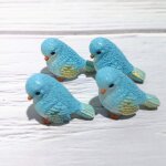 Mevronisshop - lot de 4 figurines d'oiseaux miniatures bleues, mini oiseaux en r�sine, accessoires et ...