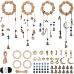 Mevronisshop - 4 set carillon de sorci�re cloches de sorci�res avec 12pcs kit de fournitures de sorcellerie ...
