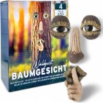 Mevronisshop - lot de 4 visages d'arbre en polyr�sine r�sistant aux intemp�ries - d�coration d'ext�rieur ...