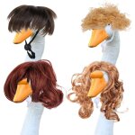 Mevronisshop - 4pcs perruques mignonnes d'oie de porche, statue d'oie pelouse perruque tresse tenues ...