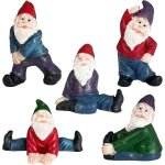 Mevronisshop - 5 pi�ces nain jardin humour, nain jardin polyr�sine, nain jardin cr�atif, nain jardin ...