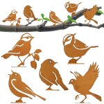 Mevronisshop - 5 pi�ces oiseaux rouill�s d�coration, oiseaux decoratifs rouill� avec vis, oiseaux d�coration ...