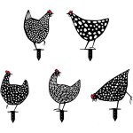 Mevronisshop - lot de 5 poules ralistes - dcoration de jardin - dcoration en forme de poulet - silhouette ...