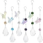 Mevronisshop - lot de 6 attrape soleil papillon en cristal 6 couleur en vrac en verre color arc en ciel ...