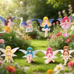 Mevronisshop - 8 pi�ces miniatures figurines de fee, micro paysage fleur f�e elfe poup�e, ornements de ...