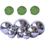 Mevronisshop - lot de 9 boules flottantes argent�es avec 3 feuilles de lotus flottantes pour mini etang, ...
