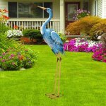 Mevronisshop - 96cm bleu m�tal h�ron oiseaux decoratifs jardin exterieur - pour la maison, le jardin, ...