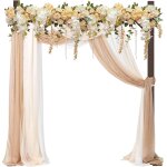 Mevronisshop - arche de mariage en bois 2. 28m, arche de jardin, arche de mariage en tulle, d�coration ...
