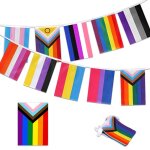 Mevronisshop - banderole de fanions de la fiert, 30 drapeaux rectangulaires gay lgbtq arc - en - ciel ...