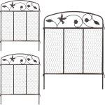 Mevronisshop - bordure de jardin  planter, 3 lments de clture, hxl : 79 x 63 cm, mtal, design vintage, ...