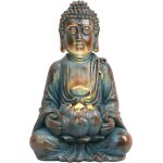 Mevronisshop - bouddha decoration jardin exterieur lumi�re solaire, statue de bouddha assis, figurine ...