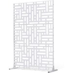 Mevronisshop - brise - vue en m�tal, 120x193 cm, panneau intimit� autoportant avec support, ecran de ...