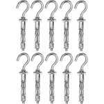 Mevronisshop - c57884 - lot de 10 - cheville à expansion Ø8x38 mm avec crochet gond piton vis m4 - pour ... Mevronisshop - c57884 - lot de 10 - cheville à expansion Ø8x38 mm avec crochet gond piton vis m4 - pour ...