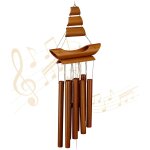 Mevronisshop - carillon a vent en bambou, rappelle les voiliers, hxlxp : 72 x 20 x 6 cm, pour intrieur ...
