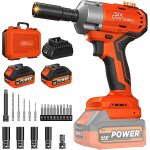 Mevronisshop - cl� � choc sans fil 700 n. m brushless, cle a choc 21v 1 / 2 pouce, boulonneuse a choc ...